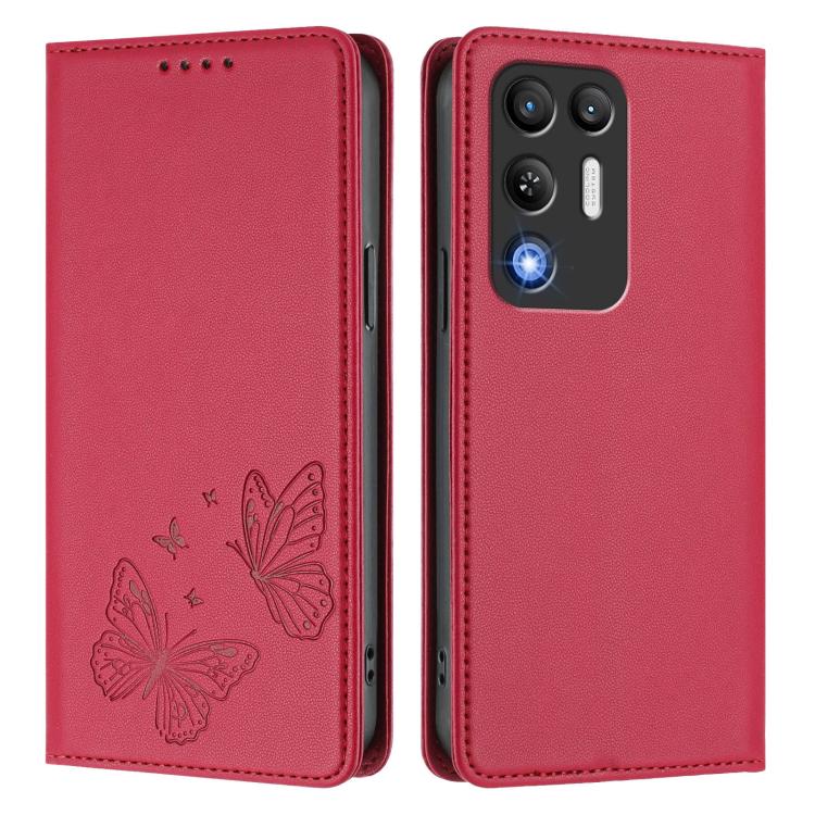 For ZTE nubia RedMagic 11 Air Strong Magnetic Dual Butterfly RFID Vegan Leather Phone Case