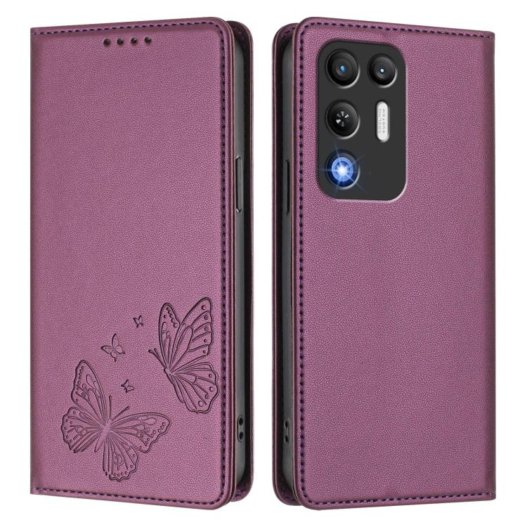 For ZTE nubia RedMagic 11 Air Strong Magnetic Dual Butterfly RFID Vegan Leather Phone Case