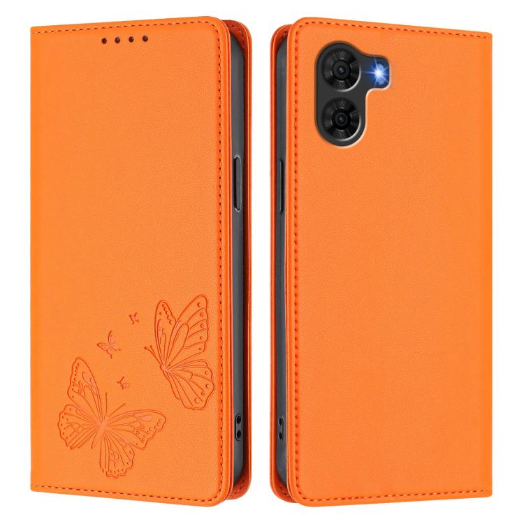 For ZTE nubia S2 A504ZT Strong Magnetic Dual Butterfly RFID Vegan Leather Phone Case