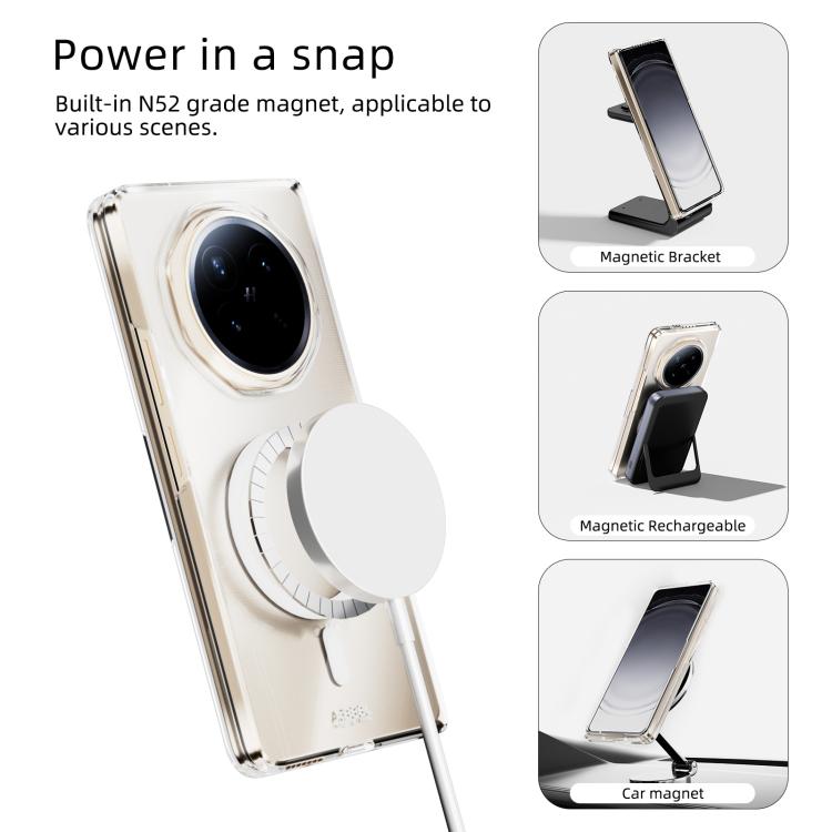 For Honor Magic V6 ABEEL Transparent MagSafe Magnetic Scratch-resistant PC Phone Case - Transparent