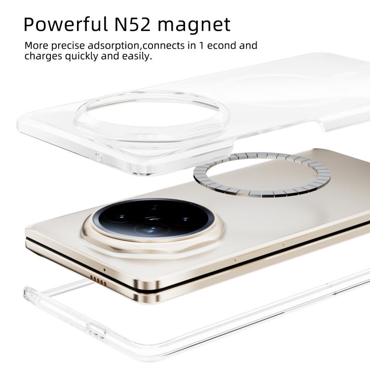 For Honor Magic V6 ABEEL Transparent MagSafe Magnetic Scratch-resistant PC Phone Case - Transparent