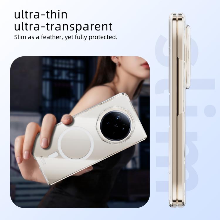 For Honor Magic V6 ABEEL Transparent MagSafe Magnetic Scratch-resistant PC Phone Case - Transparent