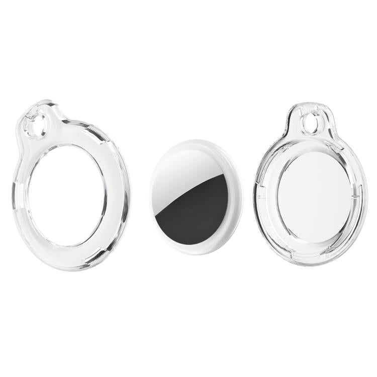 For AirTag 2nd Gen / 1st Gen XDcase Translucent Hard PC Protective Case with Key Ring - Transparent