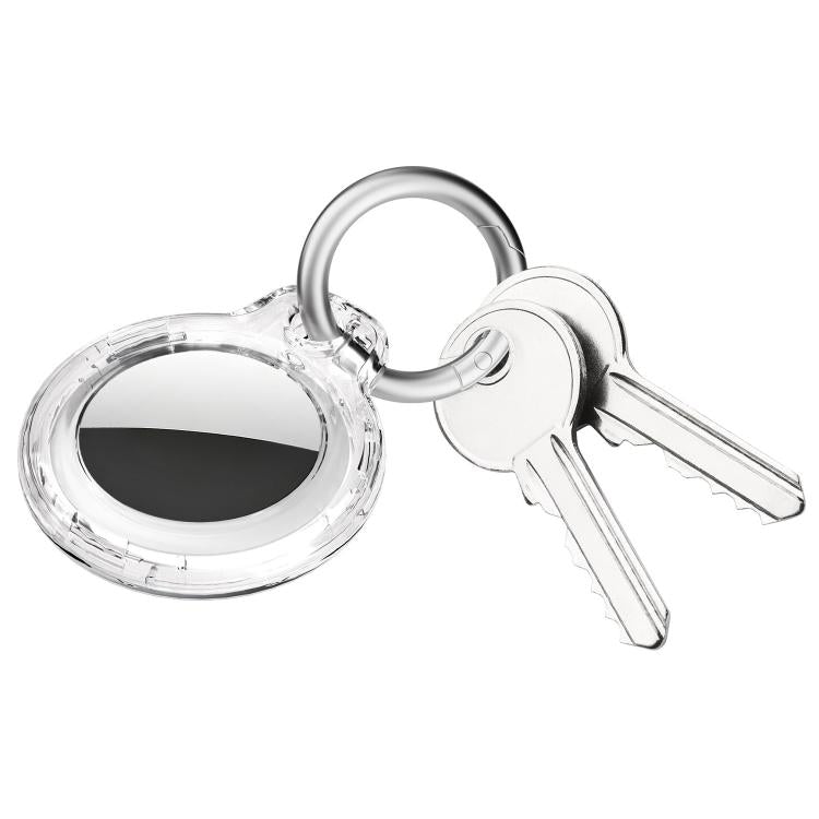For AirTag 2nd Gen / 1st Gen XDcase Translucent Hard PC Protective Case with Key Ring - Transparent