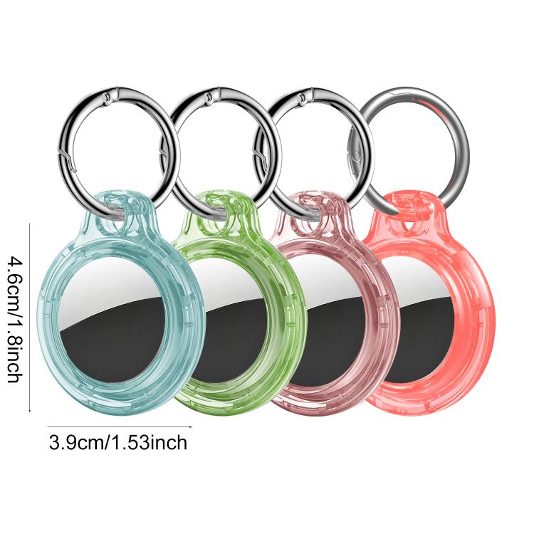 For AirTag 2nd Gen / 1st Gen XDcase 4pcs Translucent Hard PC Protective Case with Key Ring