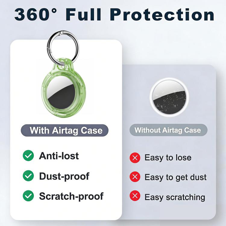 For AirTag 2nd Gen / 1st Gen XDcase 4pcs Translucent Hard PC Protective Case with Key Ring