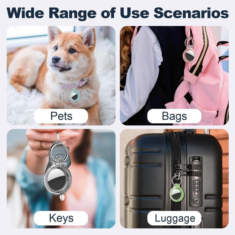 For AirTag 2nd Gen / 1st Gen XDcase 4pcs Translucent Hard PC Protective Case with Key Ring