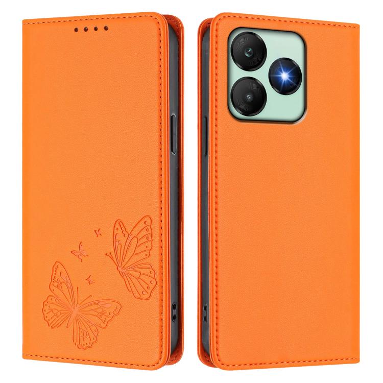 For Wiko T20 Strong Magnetic Dual Butterfly RFID Vegan Leather Phone Case