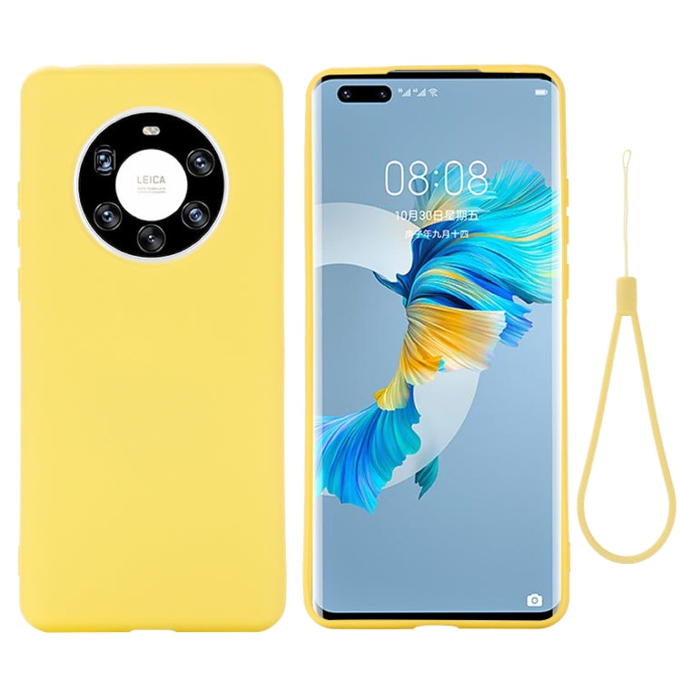 For Huawei Mate 40 Pro+ Pure Color Liquid Silicone Shockproof Full Coverage Case