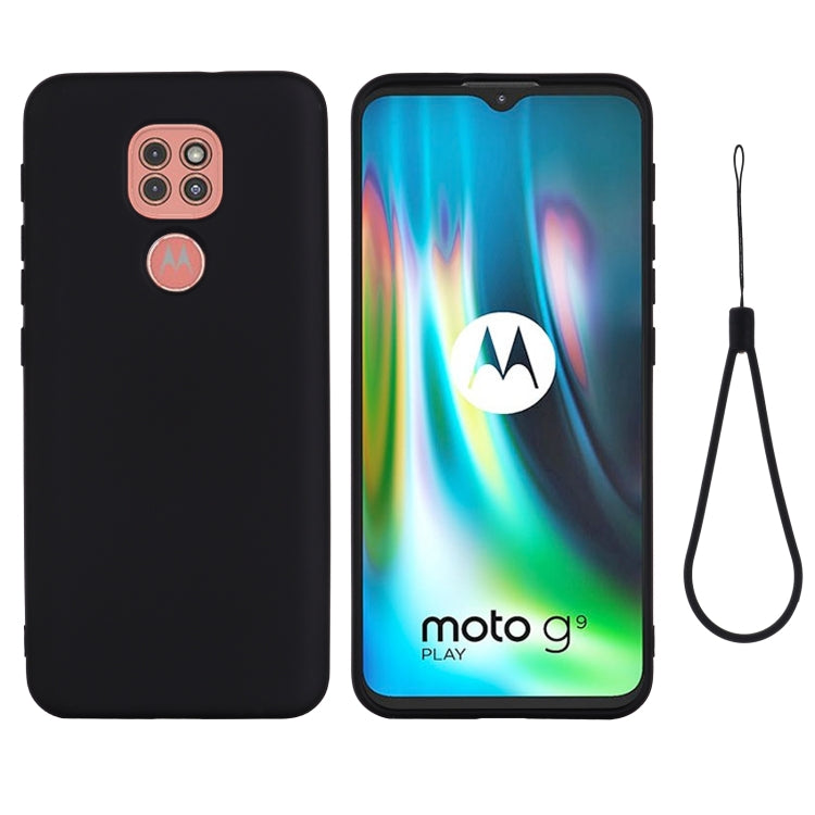 For Motorola Moto G9 Play Pure Color Liquid Silicone Shockproof Full Coverage Case