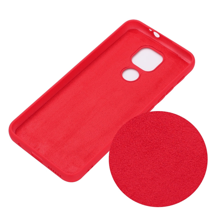 For Motorola Moto G9 Play Pure Color Liquid Silicone Shockproof Full Coverage Case