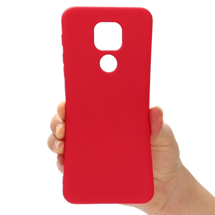 For Motorola Moto G9 Play Pure Color Liquid Silicone Shockproof Full Coverage Case