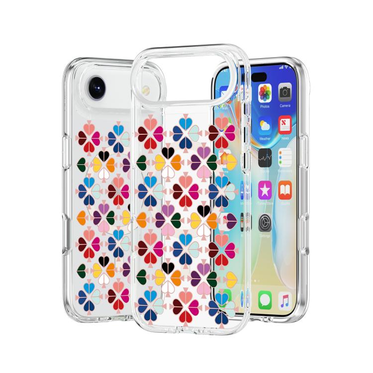 For iPhone Air Transparent Crystal Red Heart Pattern Magnetic Phone Case - Transparent