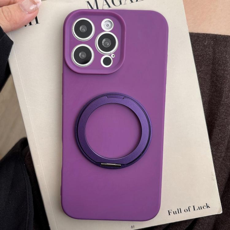 For iPhone 14 Pro Stress Relief Holder Magnetic Fine Hole Silicone Phone Case