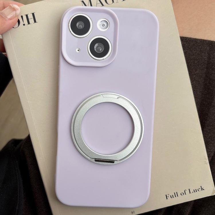 For iPhone 15 Stress Relief Holder Magnetic Fine Hole Silicone Phone Case