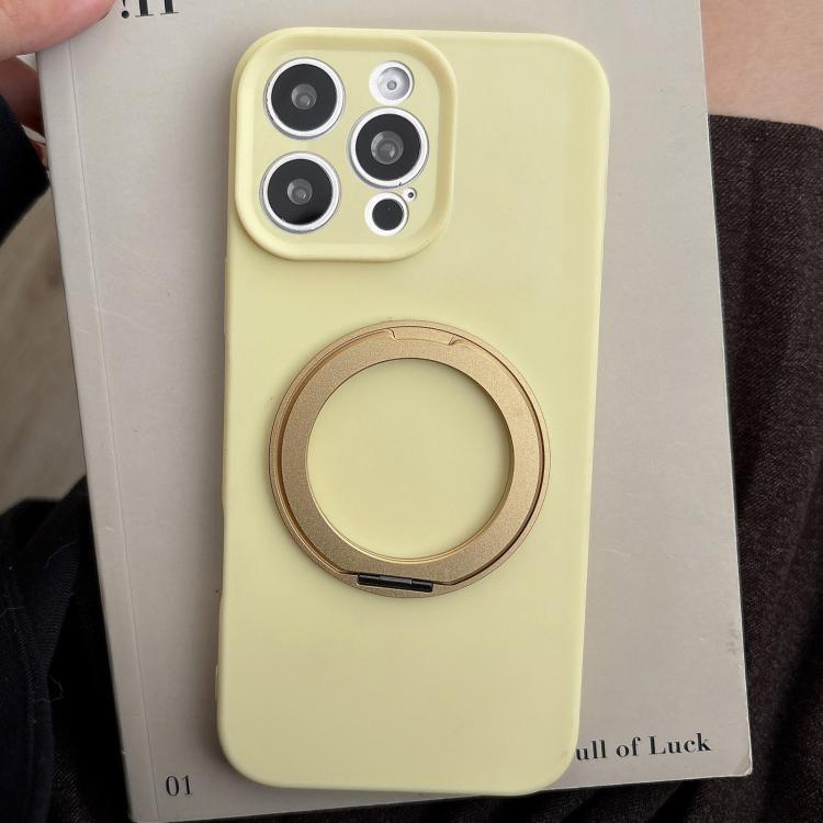 For iPhone 15 Pro Stress Relief Holder Magnetic Fine Hole Silicone Phone Case