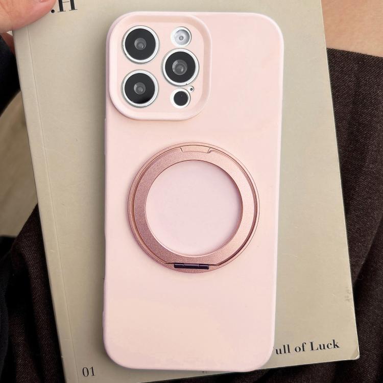 For iPhone 15 Pro Stress Relief Holder Magnetic Fine Hole Silicone Phone Case