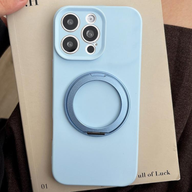 For iPhone 15 Pro Max Stress Relief Holder Magnetic Fine Hole Silicone Phone Case