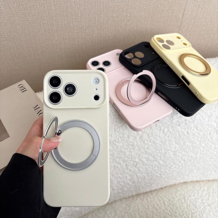 For iPhone 15 Pro Max Stress Relief Holder Magnetic Fine Hole Silicone Phone Case
