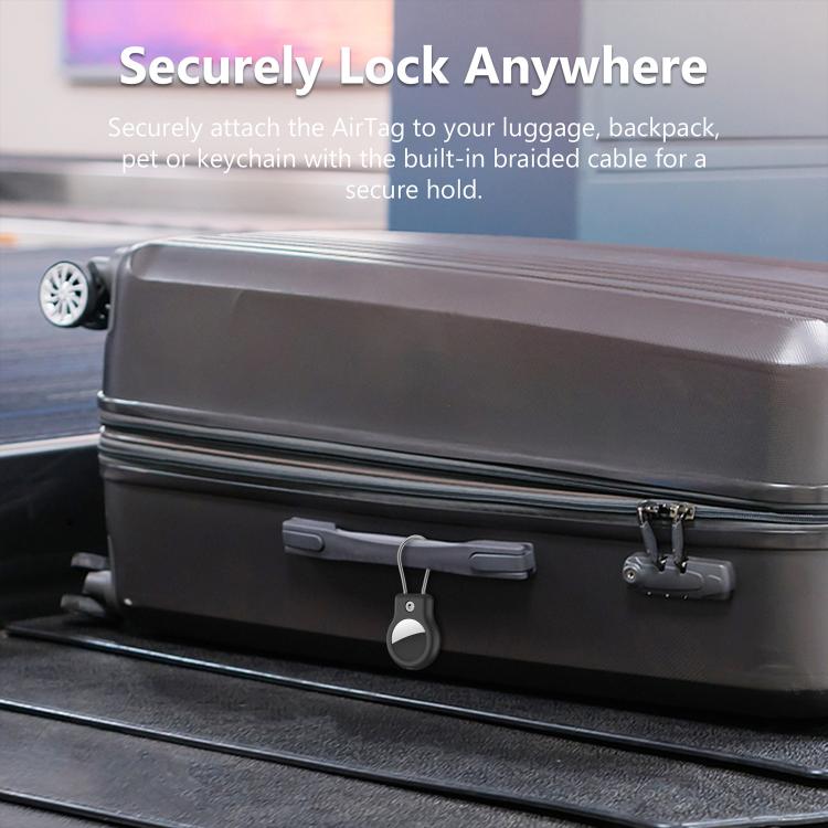 For AirTag 2nd Gen / 1st Gen XDcase 4pcs Hollow PC Protective Case with Security Lock & Metal Strap