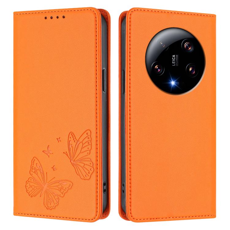 For Xiaomi 13 Ultra Strong Magnetic Dual Butterfly RFID Vegan Leather Phone Case