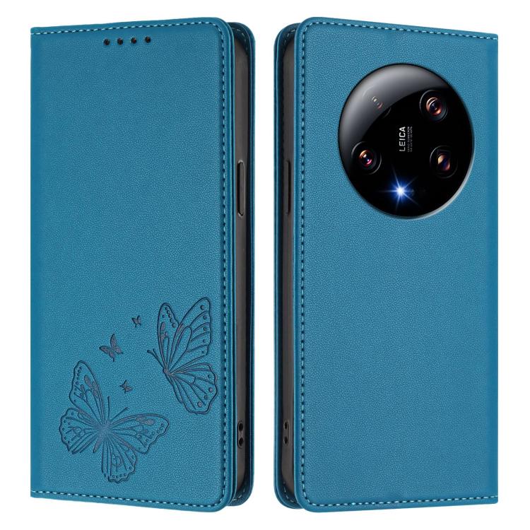 For Xiaomi 13 Ultra Strong Magnetic Dual Butterfly RFID Vegan Leather Phone Case