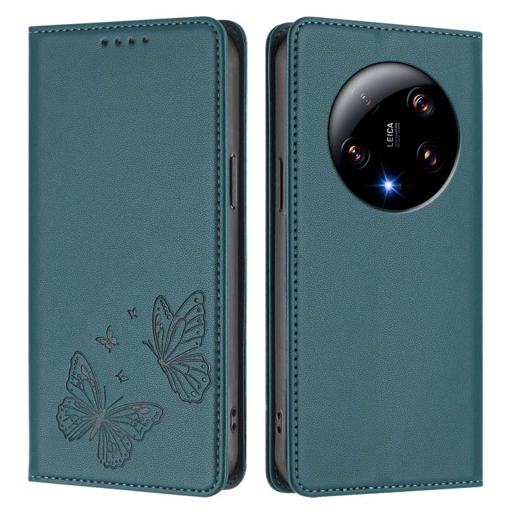 For Xiaomi 13 Ultra Strong Magnetic Dual Butterfly RFID Vegan Leather Phone Case
