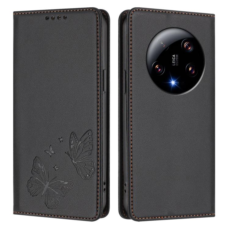 For Xiaomi 13 Ultra Strong Magnetic Dual Butterfly RFID Vegan Leather Phone Case