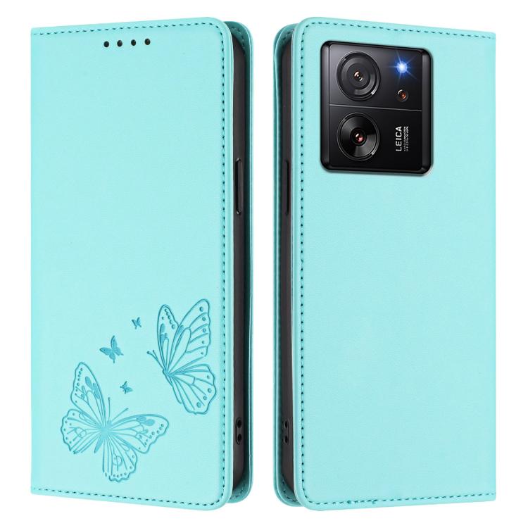 For Xiaomi 13T / 13T Pro / Redmi K60 Ultra Strong Magnetic Dual Butterfly RFID Vegan Leather Phone Case