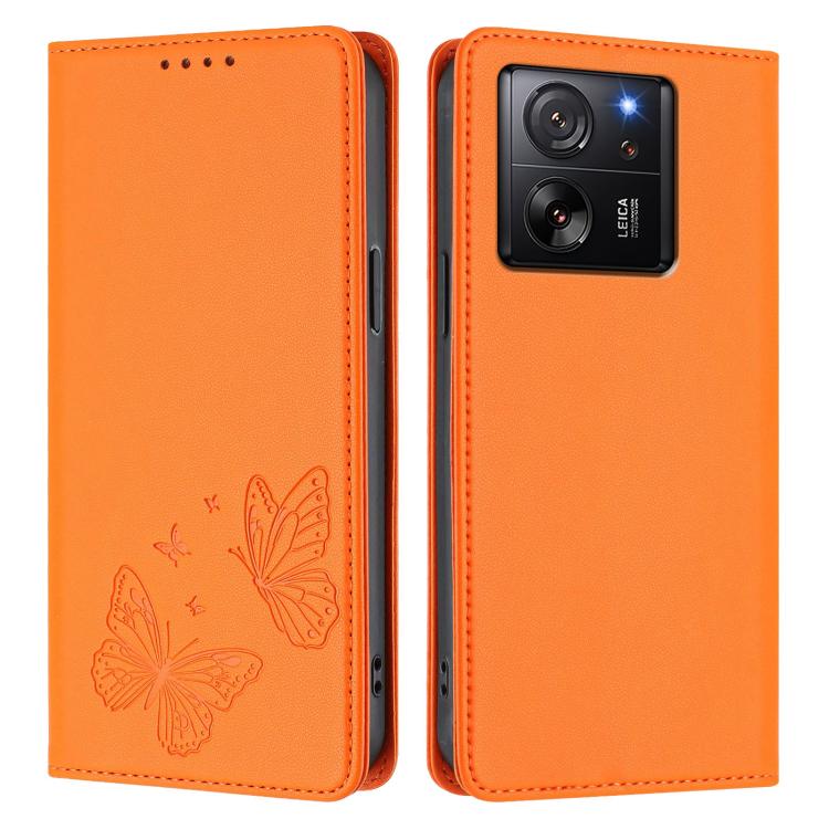 For Xiaomi 13T / 13T Pro / Redmi K60 Ultra Strong Magnetic Dual Butterfly RFID Vegan Leather Phone Case