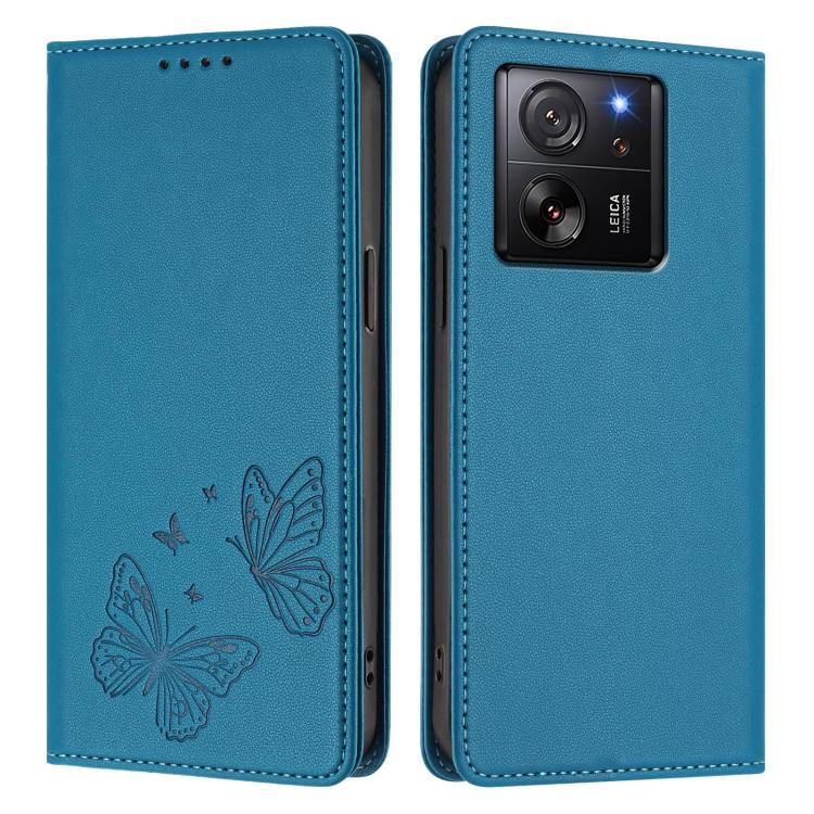 For Xiaomi 13T / 13T Pro / Redmi K60 Ultra Strong Magnetic Dual Butterfly RFID Vegan Leather Phone Case