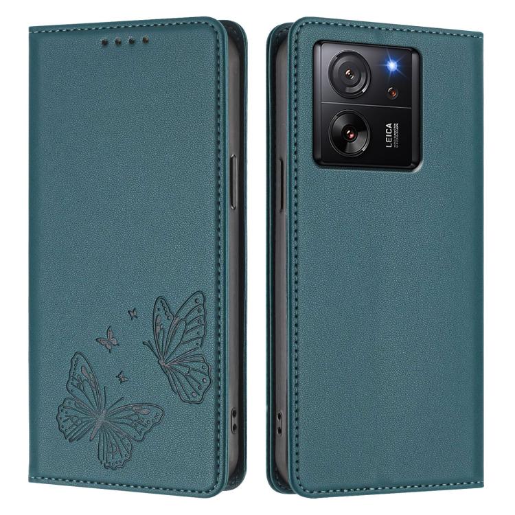 For Xiaomi 13T / 13T Pro / Redmi K60 Ultra Strong Magnetic Dual Butterfly RFID Vegan Leather Phone Case