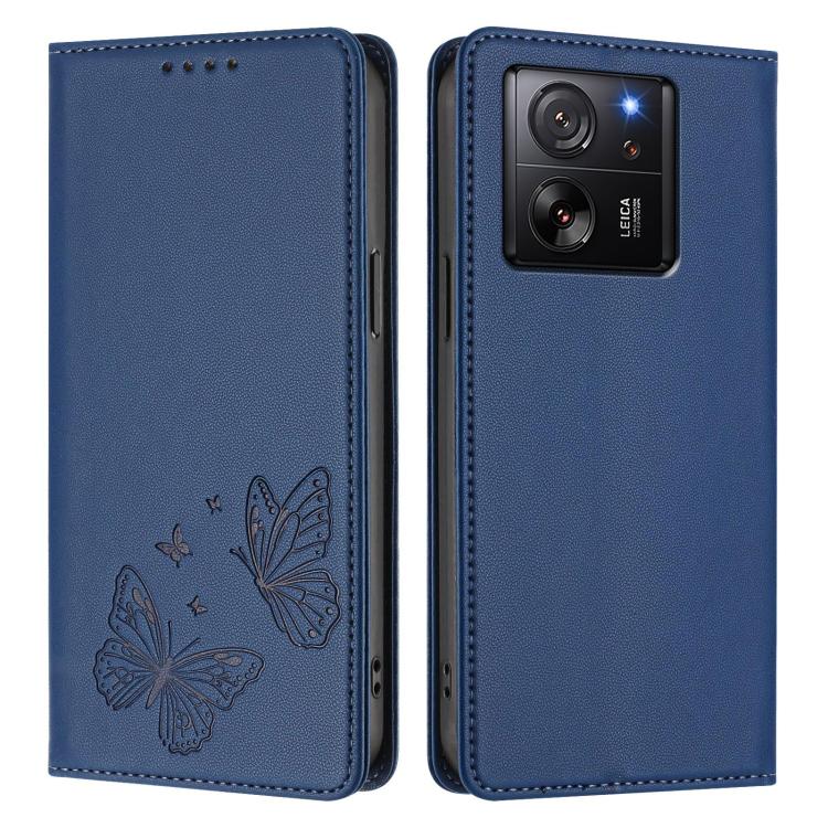 For Xiaomi 13T / 13T Pro / Redmi K60 Ultra Strong Magnetic Dual Butterfly RFID Vegan Leather Phone Case