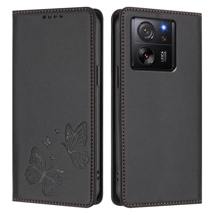 For Xiaomi 13T / 13T Pro / Redmi K60 Ultra Strong Magnetic Dual Butterfly RFID Vegan Leather Phone Case