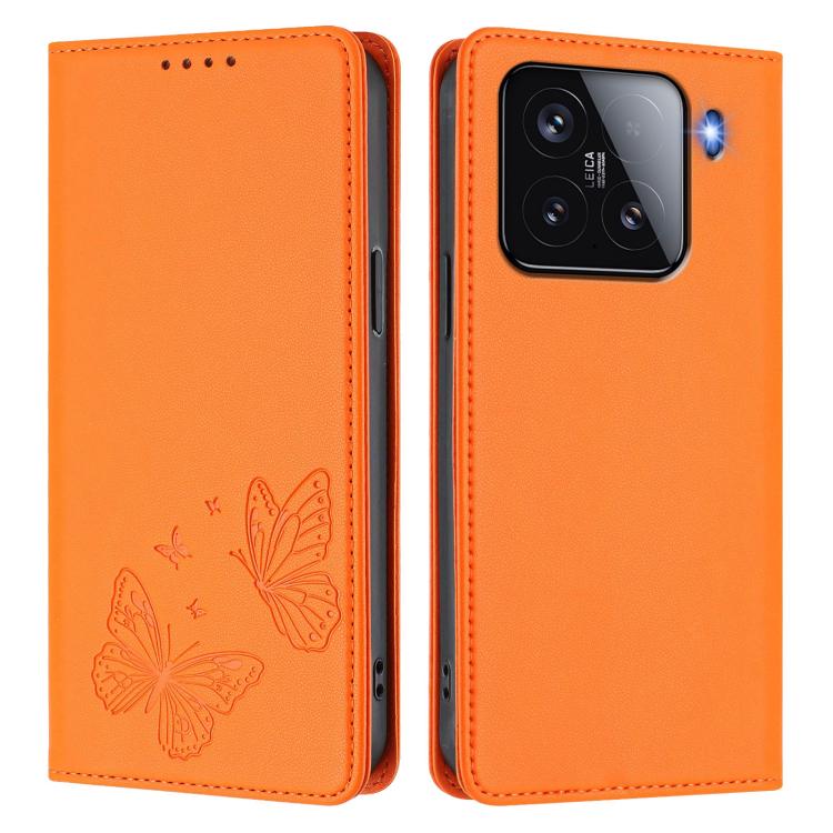 For Xiaomi 15 Strong Magnetic Dual Butterfly RFID Vegan Leather Phone Case