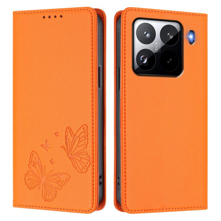 For Xiaomi 15 Pro Strong Magnetic Dual Butterfly RFID Vegan Leather Phone Case