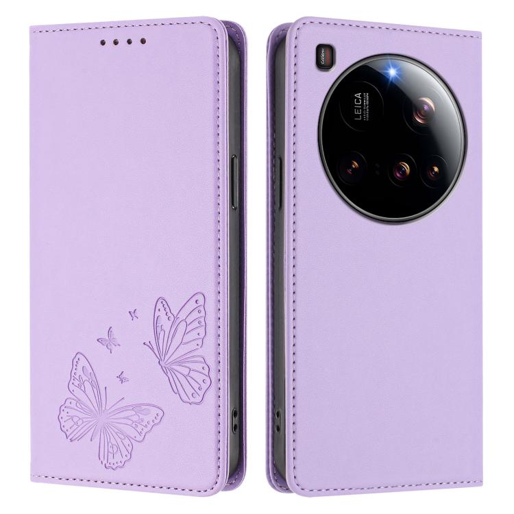 For Xiaomi 15 Ultra Strong Magnetic Dual Butterfly RFID Vegan Leather Phone Case