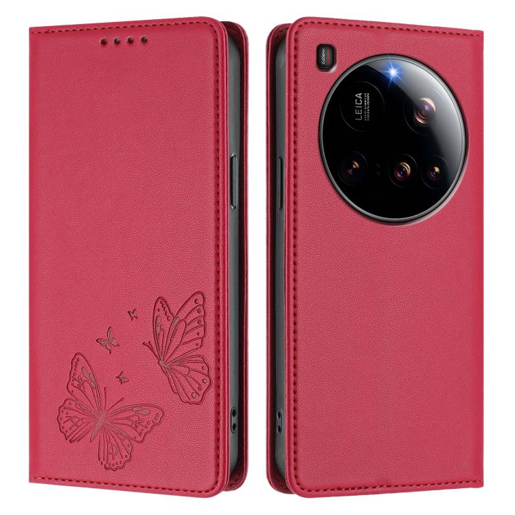 For Xiaomi 15 Ultra Strong Magnetic Dual Butterfly RFID Vegan Leather Phone Case