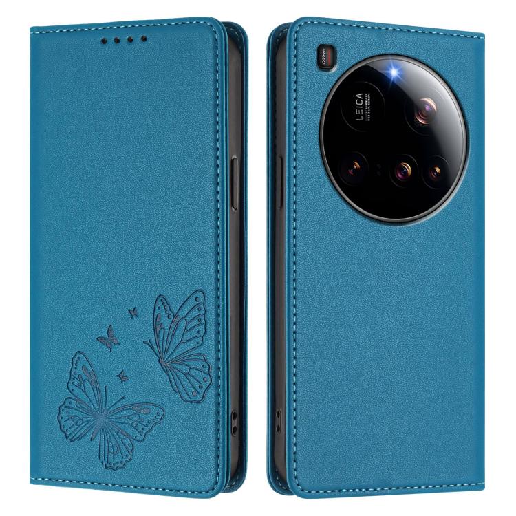 For Xiaomi 15 Ultra Strong Magnetic Dual Butterfly RFID Vegan Leather Phone Case