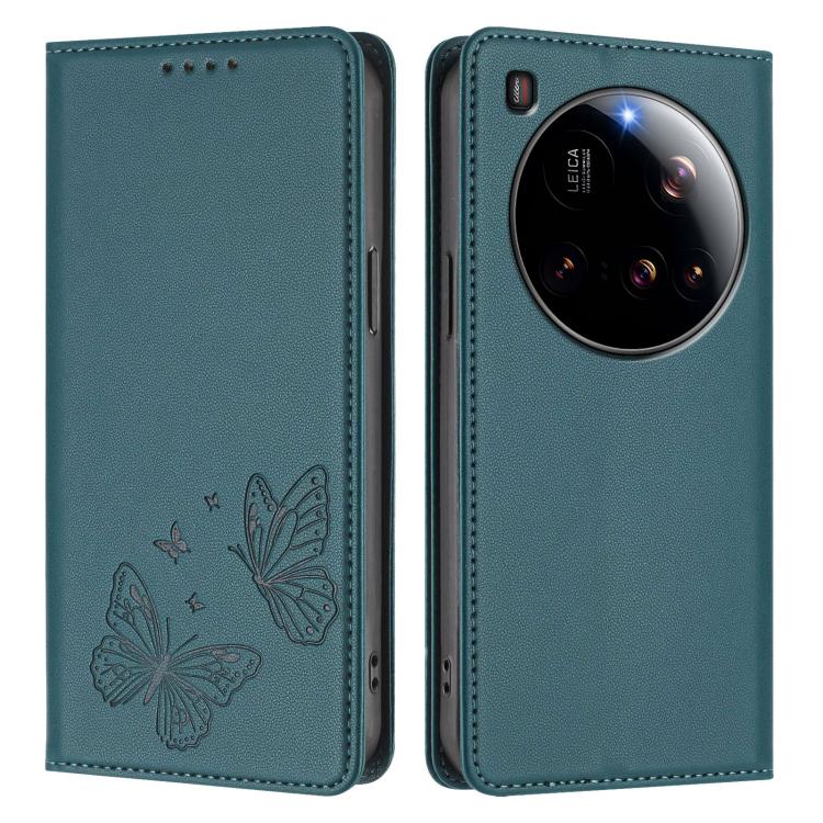 For Xiaomi 15 Ultra Strong Magnetic Dual Butterfly RFID Vegan Leather Phone Case