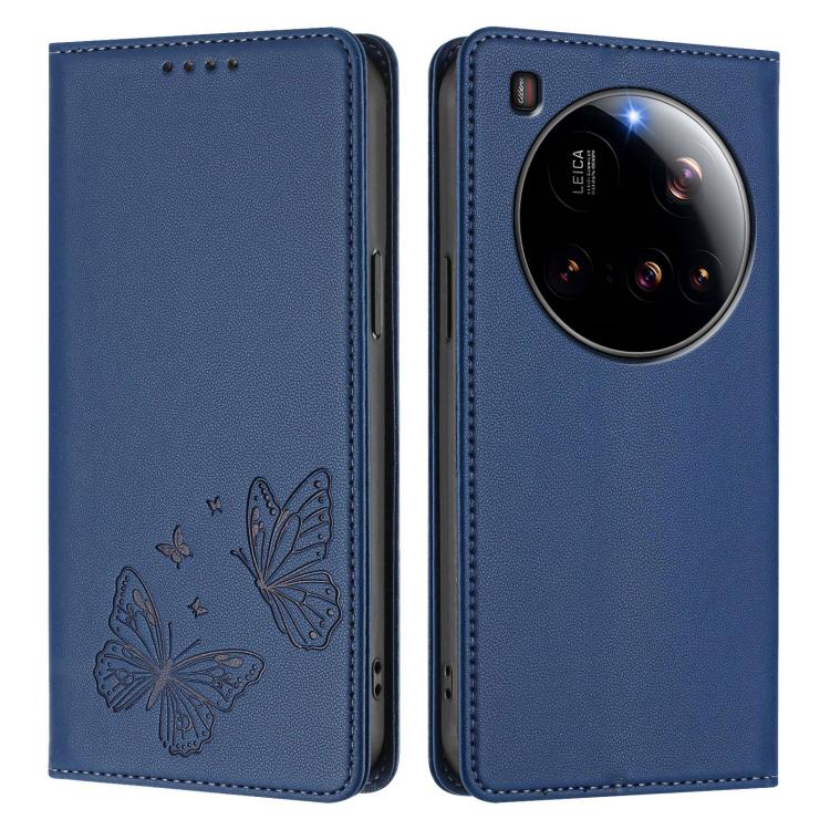 For Xiaomi 15 Ultra Strong Magnetic Dual Butterfly RFID Vegan Leather Phone Case