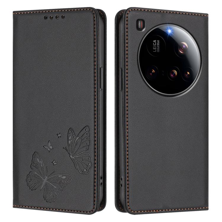 For Xiaomi 15 Ultra Strong Magnetic Dual Butterfly RFID Vegan Leather Phone Case