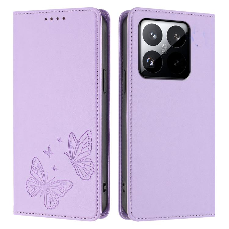 For Xiaomi 15T 5G Strong Magnetic Dual Butterfly RFID Vegan Leather Phone Case