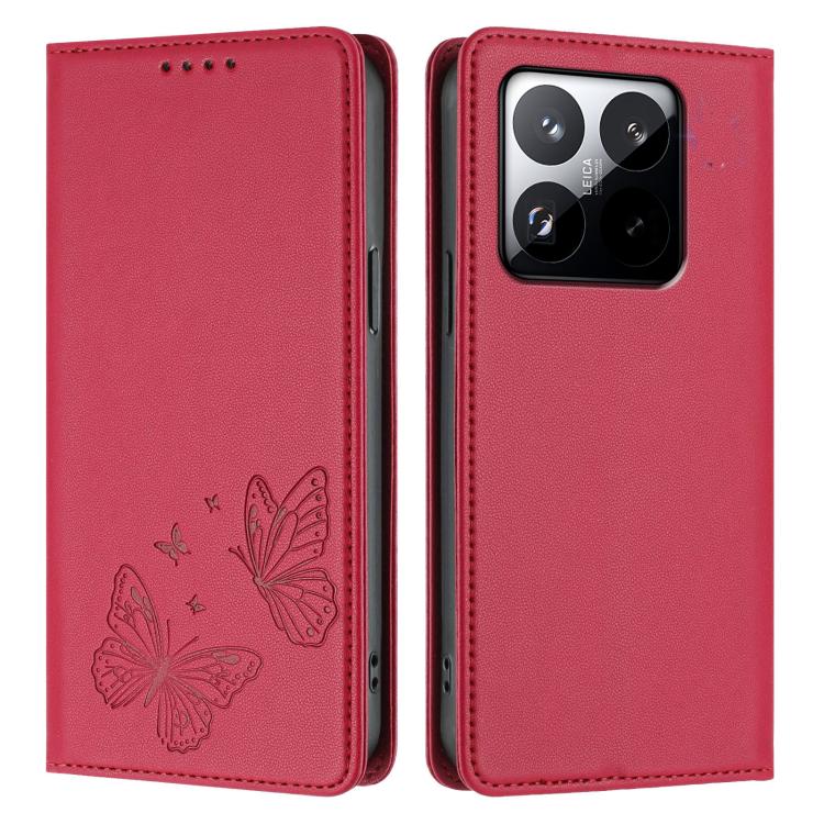 For Xiaomi 15T 5G Strong Magnetic Dual Butterfly RFID Vegan Leather Phone Case