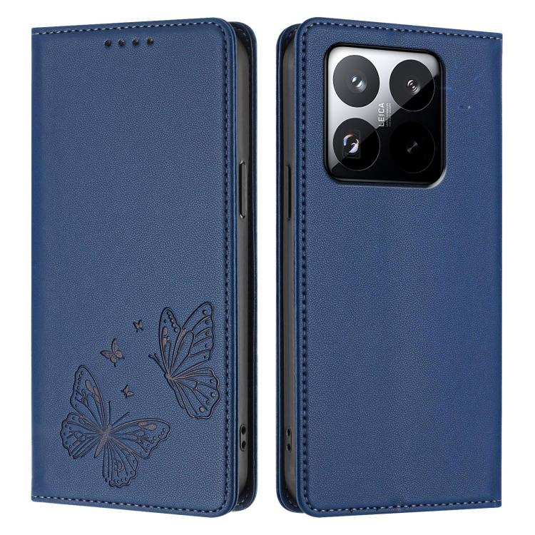 For Xiaomi 15T 5G Strong Magnetic Dual Butterfly RFID Vegan Leather Phone Case