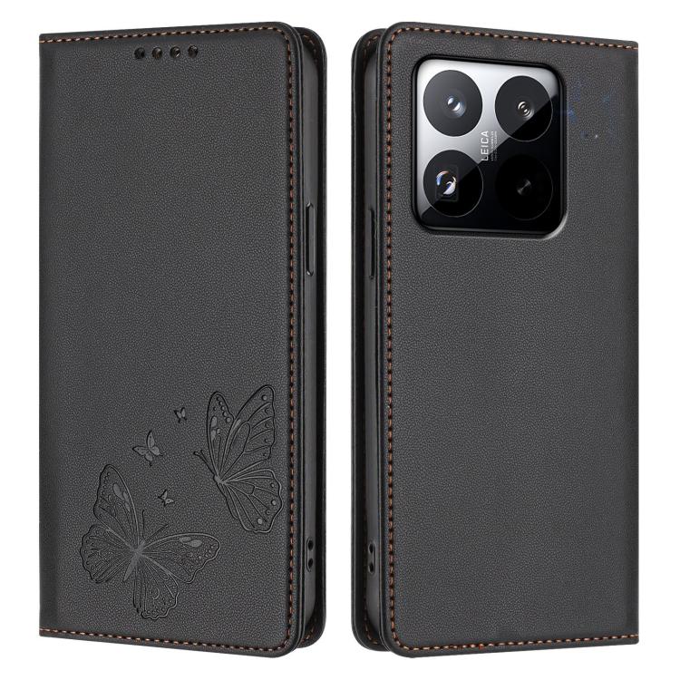 For Xiaomi 15T 5G Strong Magnetic Dual Butterfly RFID Vegan Leather Phone Case