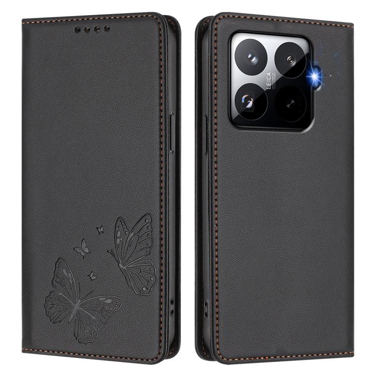 For Xiaomi 15T Pro 5G Strong Magnetic Dual Butterfly RFID Vegan Leather Phone Case