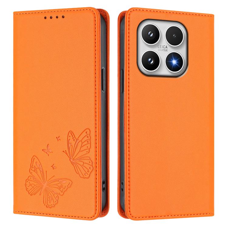 For Xiaomi 17 Strong Magnetic Dual Butterfly RFID Vegan Leather Phone Case