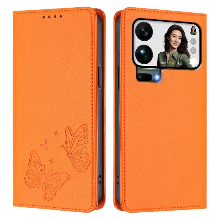 For Xiaomi 17 Pro Max Strong Magnetic Dual Butterfly RFID Vegan Leather Phone Case