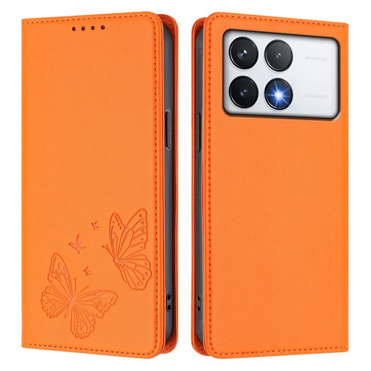 For Xiaomi Poco F6 Pro / Redmi K70 / K70 Pro Strong Magnetic Dual Butterfly RFID Vegan Leather Phone Case